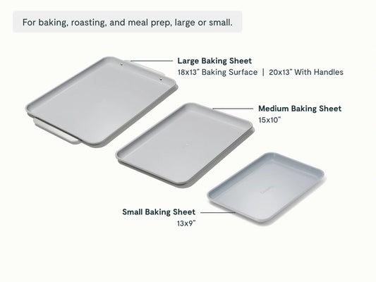 Baking Sheet Trio - 18x13", 15x10" & 13x9” Non-Stick Ceramic Sheets - US 0265
