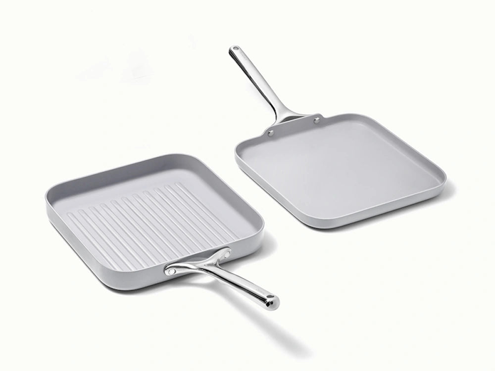 Square Pan Duo - 11” Non-Stick Ceramic Grill & Griddle Pans - US 6829