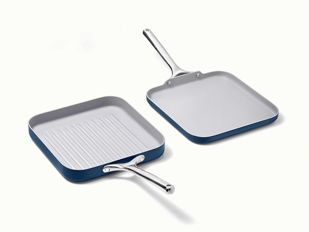 Square Pan Duo - 11” Non-Stick Ceramic Grill & Griddle Pans - US 6149