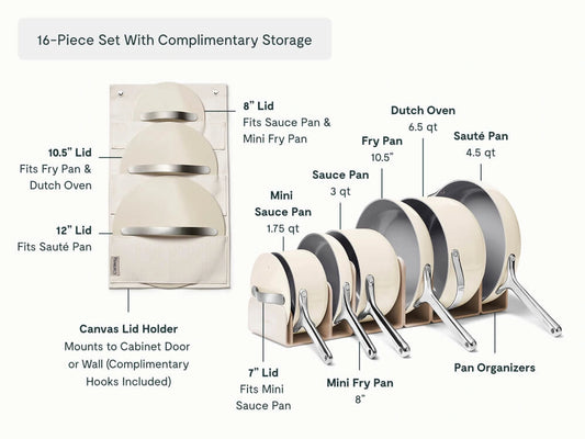 Cookware & Minis Set - 16-Piece Ceramic Set With Complimentary Storage - US 6675