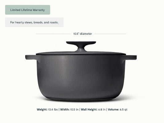 6.5 qt Enameled Cast Iron Dutch Oven - 6.5qt Dutch Oven with excellent heat retention for hearty stews, breads, and roasts. - US 2608