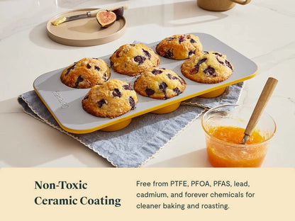 6-Cup Muffin Pan - 12x7” Non-Stick Ceramic Muffin Pan - US 7013