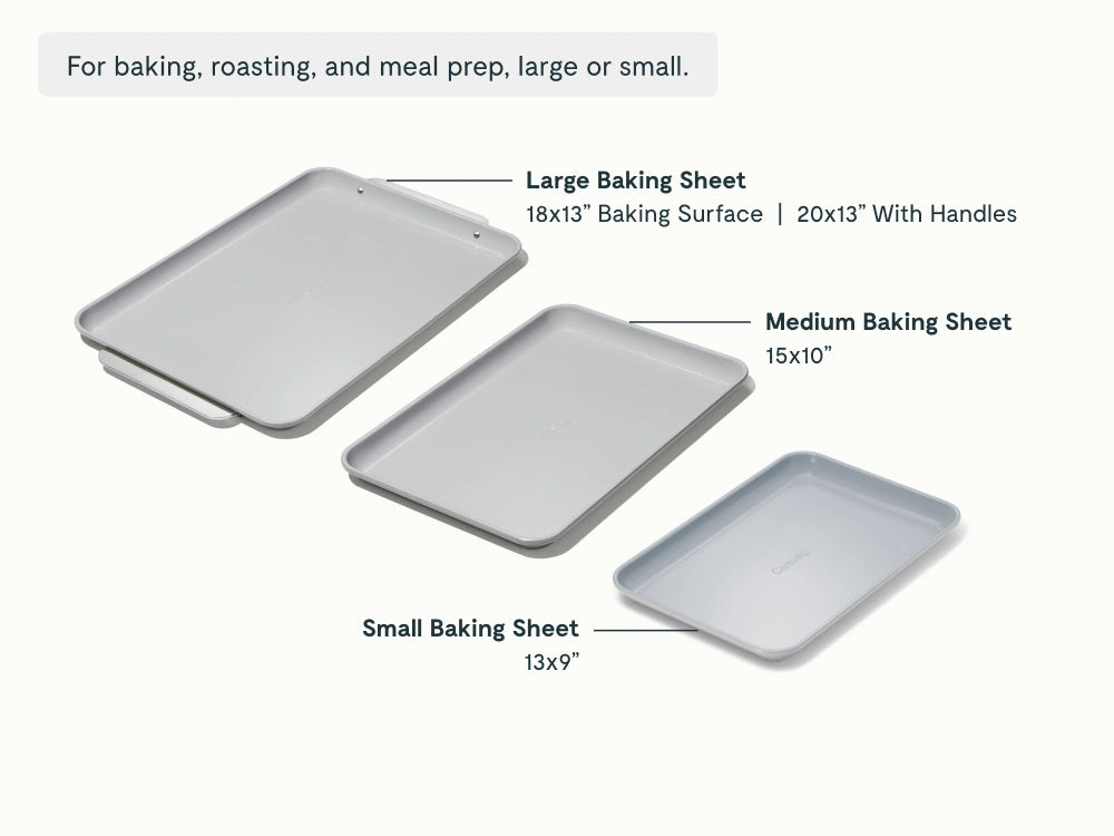 Baking Sheet Trio - 18x13", 15x10" &amp; 13x9” Non-Stick Ceramic Sheets - US 0265