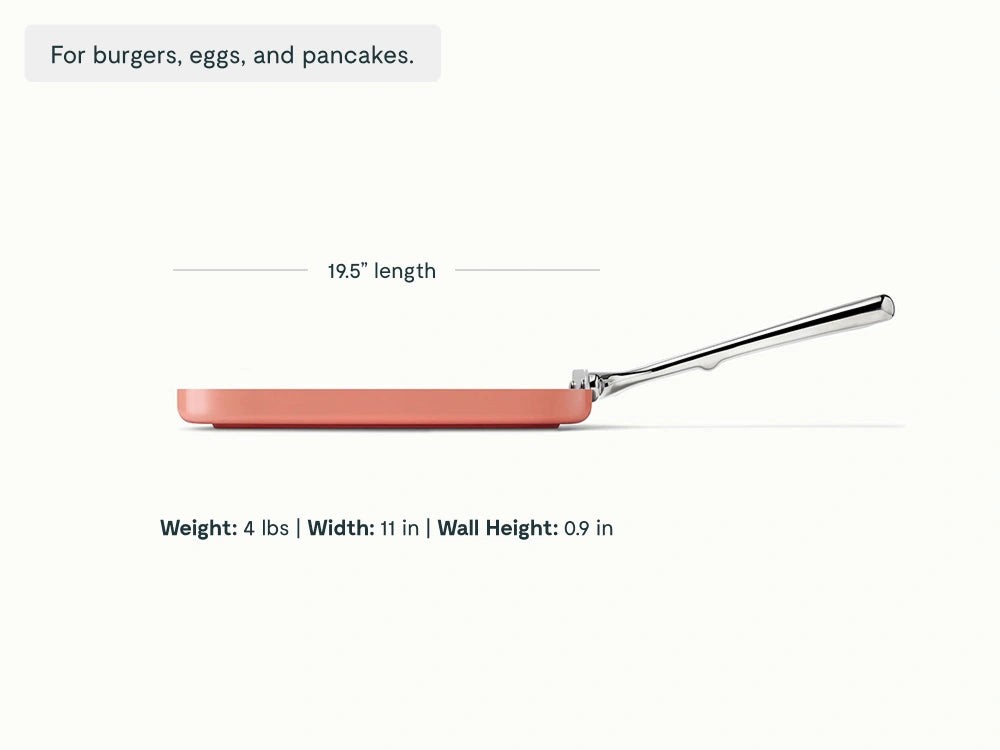Square Griddle Pan - 11” Non-Stick Ceramic Square Pan - US 2879