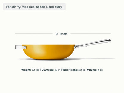Stir Fry Pan - 12” Wok-Inspired Non-Stick Ceramic Pan - US 4323