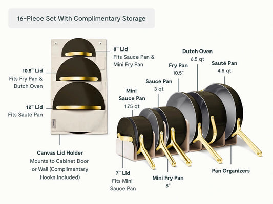 Cookware &amp; Minis Set - 16-Piece Ceramic Set With Complimentary Storage - US 0668