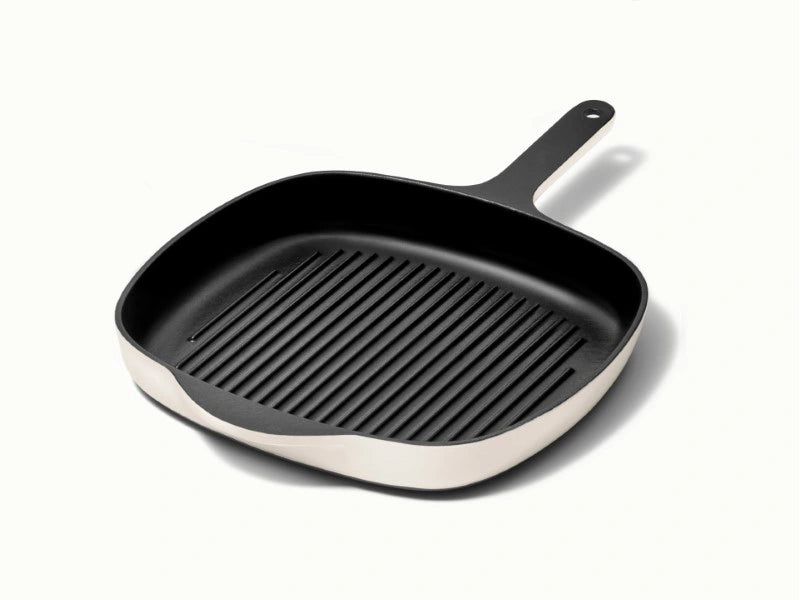 10.5” Enameled Cast Iron Grill Pan - 10.5” Grill Pan with high ridges for perfect sear marks on meats and veggies. - US 9030