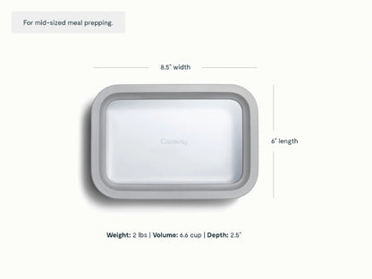Medium Storage Container - Ceramic-coated 6.6 cup glass Container built for clean storing. - US 3808