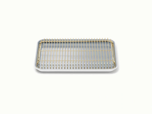 Small Baking &amp; Cooling Duo - 13x9” Non-Stick Ceramic Sheet With Steel Rack - US 3027