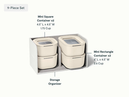 Mini Food Storage Set - 9-pc set of clean, compact storage for meal prep and organization. - US 5987