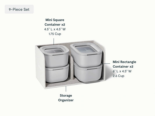Mini Food Storage Set - 9-pc set of clean, compact storage for meal prep and organization. - US 5571