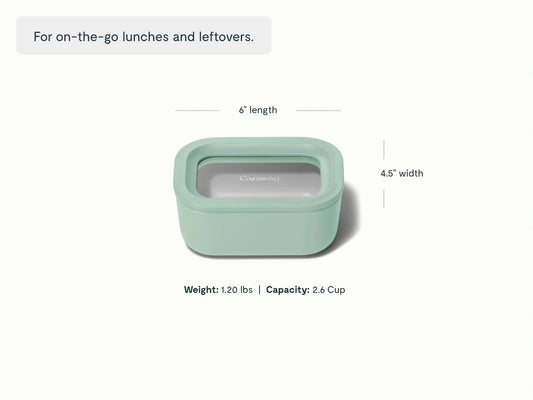 Mini Rectangle Container - 2.6 cup container for non-toxic meal prep &amp; freezer-to-oven use. - US 3887