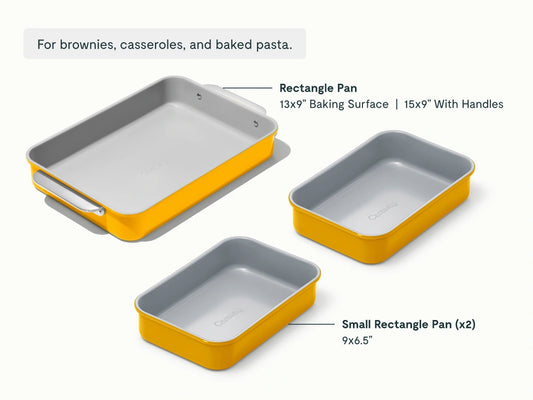 Rectangle Pan Trio - 13x9" &amp; 9x6.5" Non-Stick Ceramic Baking Pans - US 9576