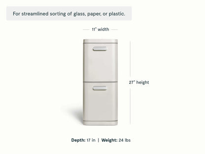 45L 2-Drawer Recycling Bin - Dual-Drawer Recycling Bin for Effortless Sorting - US 1598