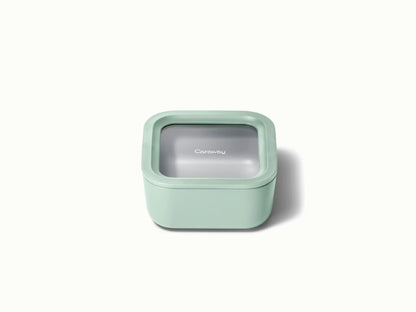 Small Storage Container - Ceramic-coated 4.4 cup glass Container built for clean storing. - US 2217